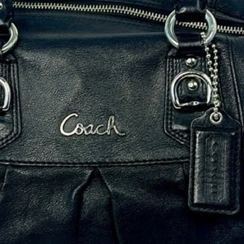 Coach F15447 Ashley Leather Handbag silver/black
